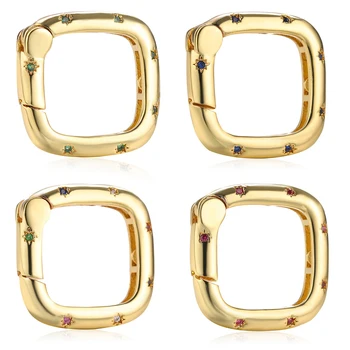 

New DIY Jewelry Making Gold Color Clasp CZ Lock Hook Button Screw Clasps For DIY Luxury Necklace Bracelet Hand Made Accessories