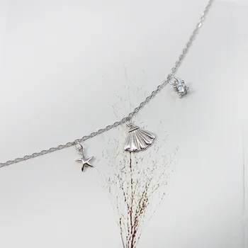 

Leouerry 925 Sterling Silver Handmade Starfish Shell Bracelets Elegant Minimalist Chain Bracelets for Women Fashion Wild Jewelry