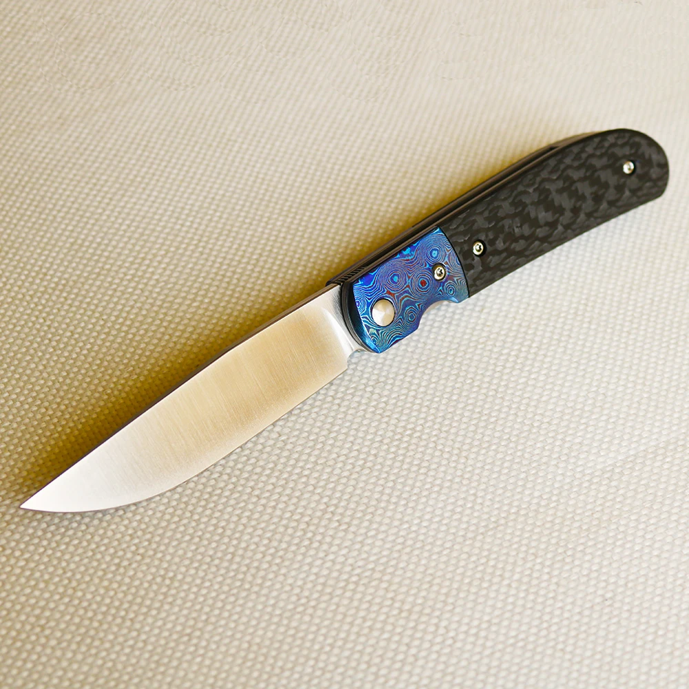Smke Knives Bull Trapper Front Flipper Folding Knife S90V Satin Blade Timascus Handle Tactical Survial Camping | Инструменты