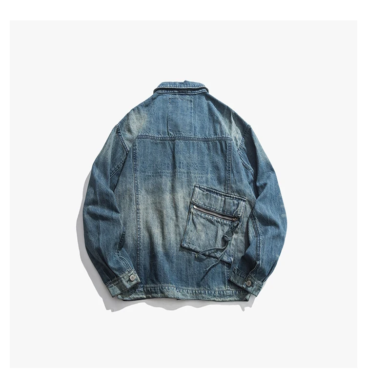 LAPPSTER Men Japanese Streetwear Denim Jackets Mens Harajuku Patchwork Windbreaker Jeans Jackets Coats Vintage Hip Hop Coat