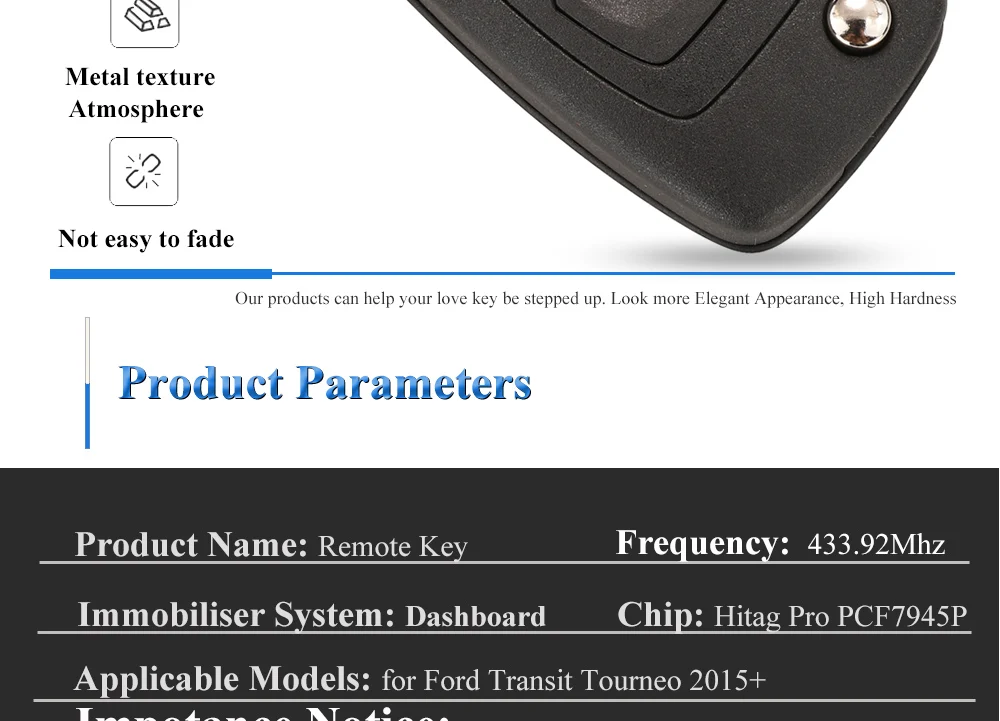Keyforkess ricambi originali GK2T-15K601-AB /AA per Ford Transit TOURNEO 2015 433MHz ID49 PCF7945P Flip telecomando per auto - H7e69640490c142c78154b081dc5b0ba1B