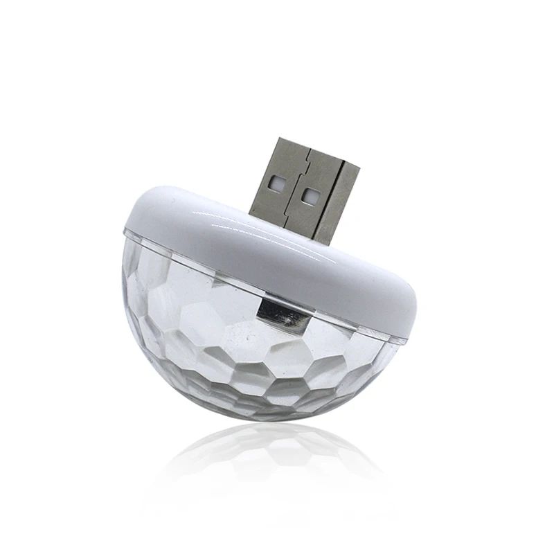USB мини светодиодный диско-Свет Волшебный шар праздничный световой/звуковой контроль для рождества DJ вечерние украшения семь цветов звездный свет