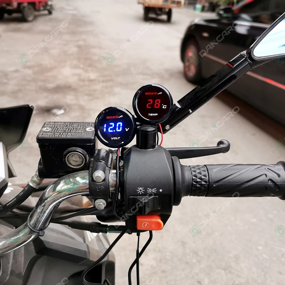 2 Color KOSO Round Water Temp Meter for Yamaha NMAX TMAX XMAX Digital  Motorcycle Water Temperature Gauge 0~120 Degree Display