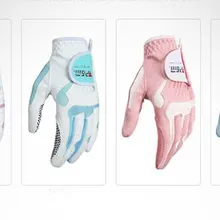 Пара перчаток для гольфа для женщин левые и правые руки Мягкая дышащая ткань из микрофибры с противоскользящими гранулами