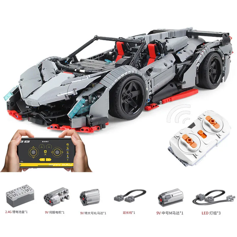 MOC RC автомобильные блоки Veneno Lamborghinis Roadster с функцией питания строительные кирпичи
