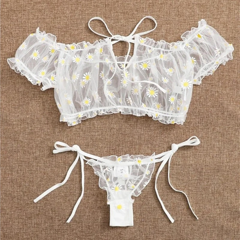 Conjunto de lencería transparente de malla transparente para ropa interior Sexy de talla grande, erótica, disfraces fantasía sexys|Conjuntos de lencería| - AliExpress