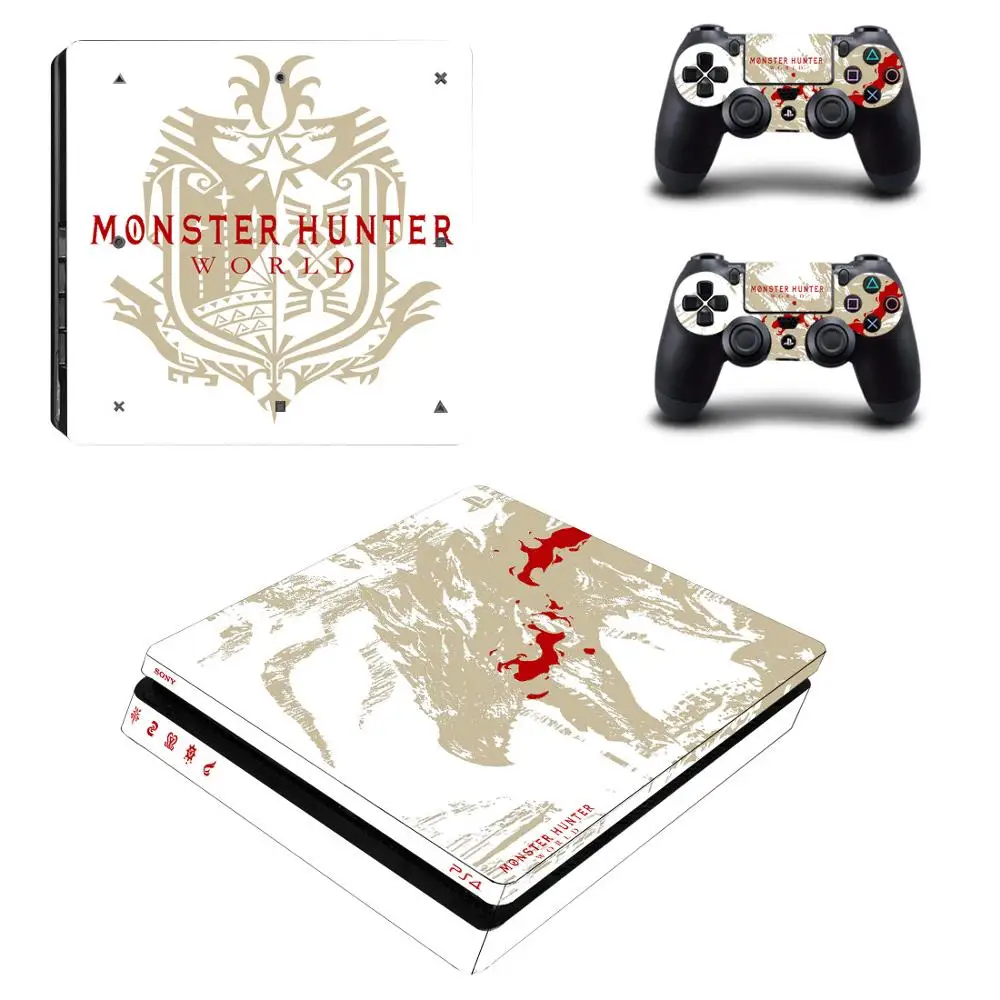 PS4 тонкие наклейки Monster Hunter PS 4 Play станция 4 тонкий стикер кожи Adesivos для playstation 4 тонкая консоль и контроллер