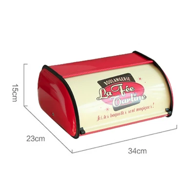 Французский винтажный хлебный ящик для хранения, подвесной светильник, серый, маленький, с порошковым покрытием, для хлеба, железные коробки для закусок, для кухни, домашний декор - Цвет: RED