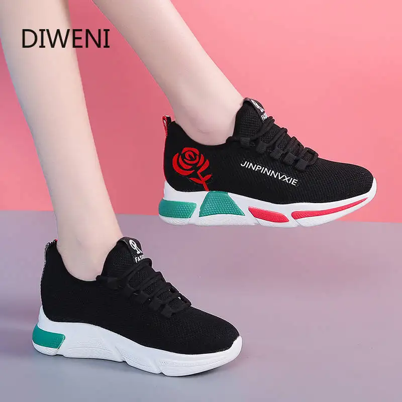 

DIWEINI 2020 Spring New Women casual shoes fashion breathable lightweight Walking mesh lace up flat shoes sneakers women