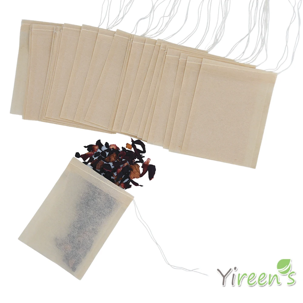 100pcs 50 X 70mm Brown Color Unbleached Paper Tea Infusers Disposable Manila Hemp Coffee FiltersKitchen Accessories