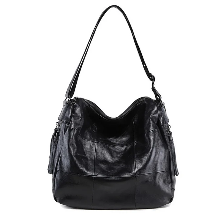 Черный Promotion Rushed Genuine Leather Women Handbags European And American Style Female Shoulder Bag Simply Design Plaid - Цвет: Черный