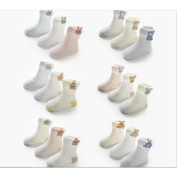 

2020 Free Shipping summer Spring Cotton Baby newbron Children Cartoon Girl Boy Socks Wholesale 3pair/lot solid Character Unisex