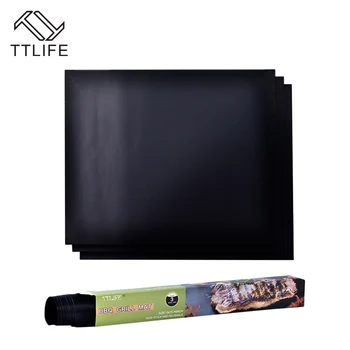 

TTLIFE 3pcs/set Reusable Non-stick BBQ Grill Mat for Barbecue Grill Sheet Cooking Use Easy Clean BBQ Bakeware Accessories