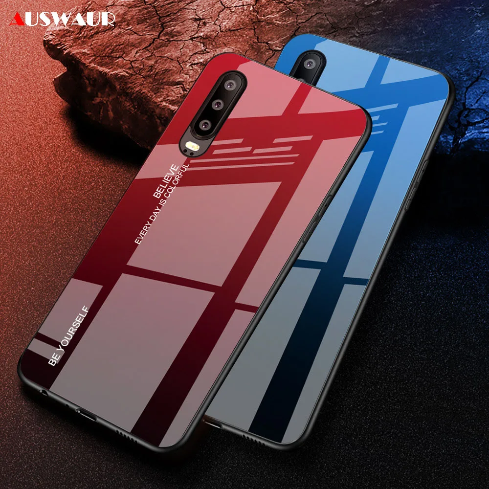 

Gradient Tempered Glass Phone Case for Huawei Mate 10 20 P20 P30 P Smart Honor 8X MAX V20 9 10 20 Pro Lite Nova 3i 4 5 Y9 Cover