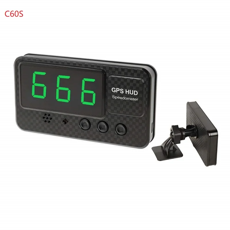 Universal GPS Head Up Display Speedometer Odometer Digital Speed MPH Over Alarm Clock for All Vehicles C60S | Автомобили и
