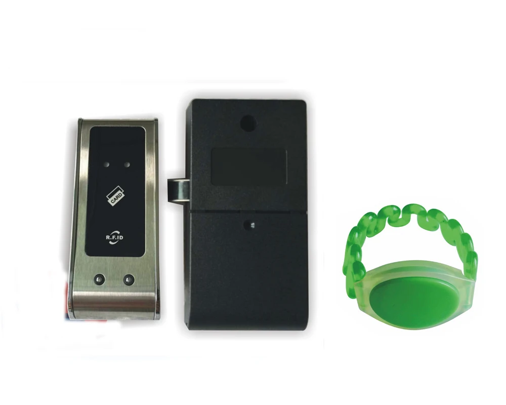 125KHZ  RFID Card Key Metal shell  Electronic Cabinet locker lock  with Dry battery+one wristband