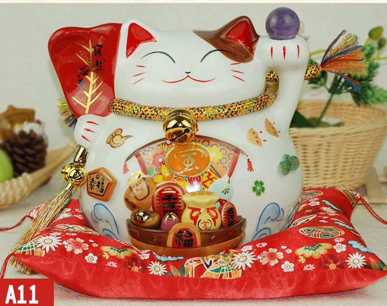 Lucky cat керамическая фэн-шуй кошка для дома, отеля, ресторана украшения Бизнес Подарки lucky cat Копилка Feng Shui украшения
