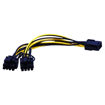 

22Cm Mijnwerker Kabels Cpu 8Pin Om Graphics Videokaart Dual Pci-E Pcie 8Pin ( 6Pin + 2Pin) voeding Splitter Kabel Snoer