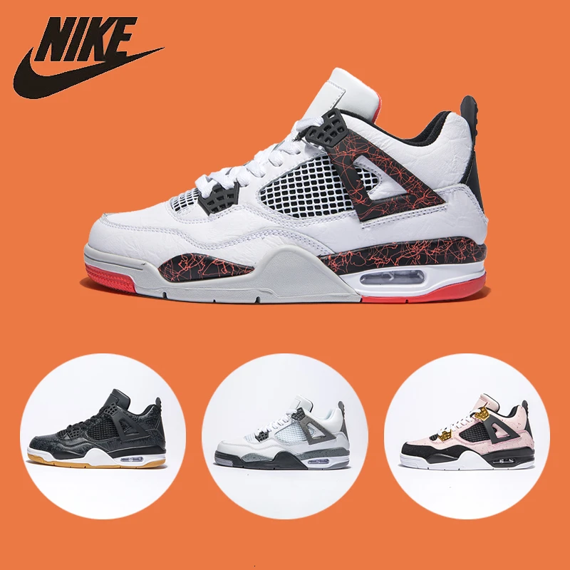 

Nike Jax Air Jordon 4 AJ4 Basketball Shoe Non-slip Men basketball shoes Original Heat Lava Air Cushion Sneakers#308497-116