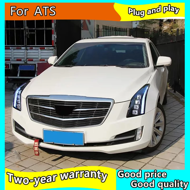 Автомобильный стиль светодиодный фары для Cadillac ATS 14-18 для ATS Головной фонарь все светодиодный DRL Объектив двойной луч H7 HID Xenon bi xenon объектив