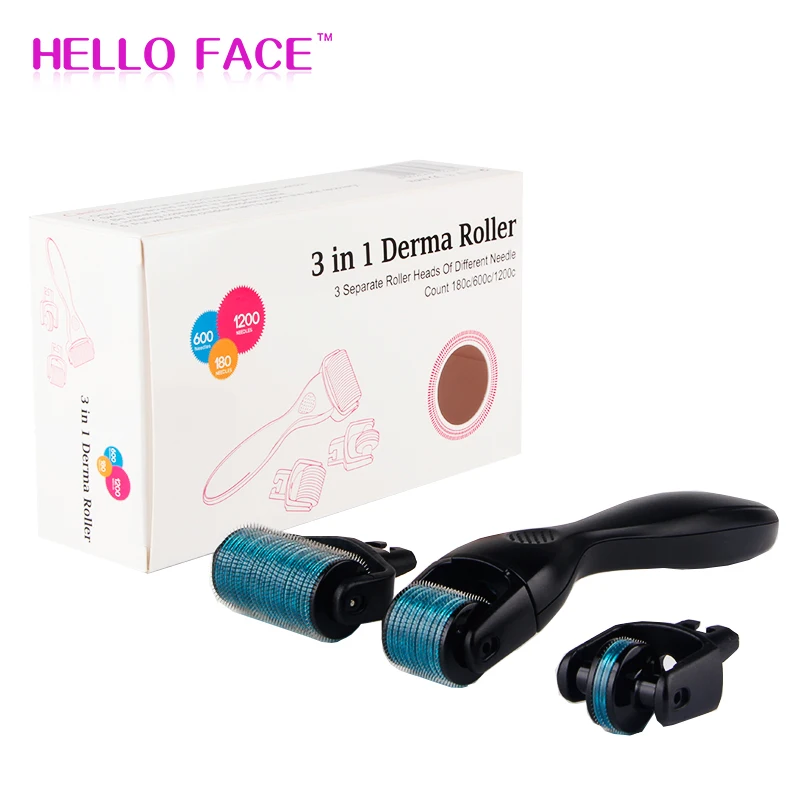 DRS 3 в 1 Дерма ролик 180/600/1200 иглы микроиглы терапия Dermaroller наборы для ухода за кожей