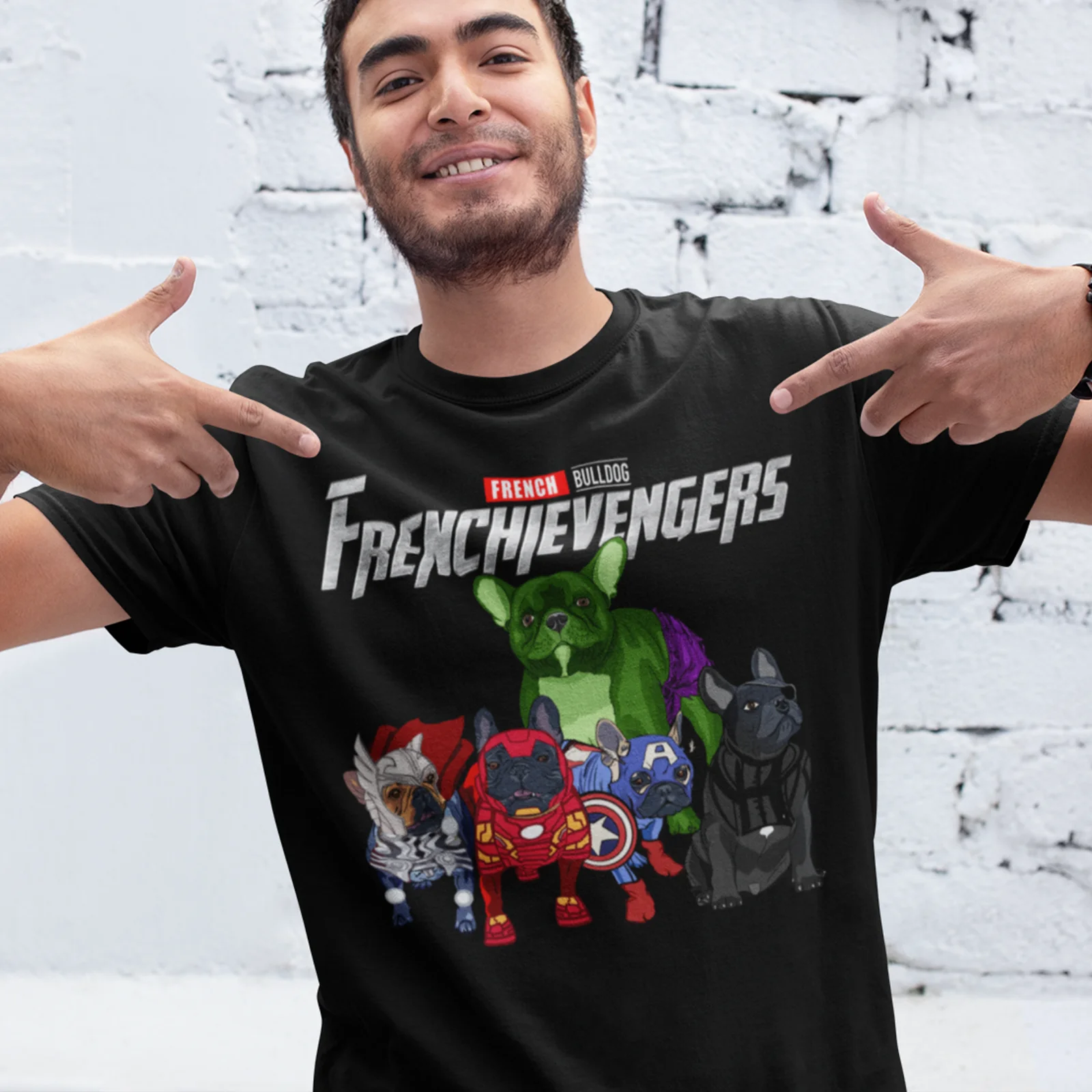 Marvel Мстители эндшпиль-Frenchievengers Frenchie бульдог футболка S-3Xl размера плюс футболка