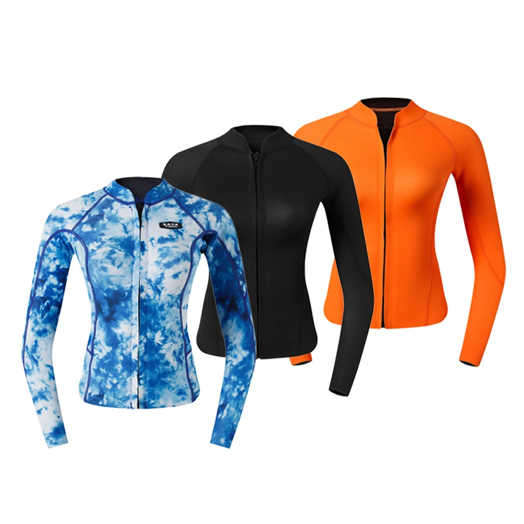 

Women Wetsuit Top Wetsuit Swimsuit Swimwear Top Ladies Zipper For Scuba Diving Snorkeling Surfing Kayaking Canoeing