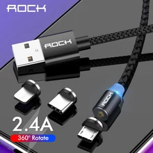 ROCK Магнитный Micro USB кабель для iPhone samsung Android мобильный телефон Быстрая зарядка usb type C кабель магнит зарядное устройство провод шнур