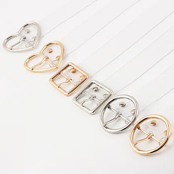 

New Fashion Novelty PlasticTransparent Waist Belts For Women Heart-sharped/square/circle Metal Buckle Dress Jeans Belt Harajuku