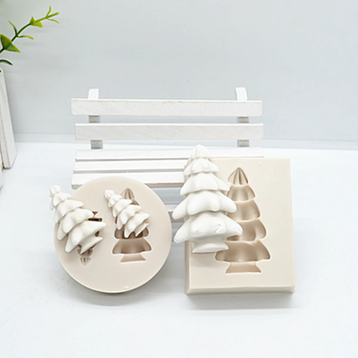 

2pc 3D Christmas Tree Silicone Cake Fondant Molds Cake Decorating Tools Pastry Kitchen Baking Accessories FTM004
