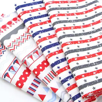 

ZENGIA 50*160cm American Stars and Stripes 100% Cotton Twill Fabric For Baby Clothes Dress Sewing Quilting Tissue Tilda Doll