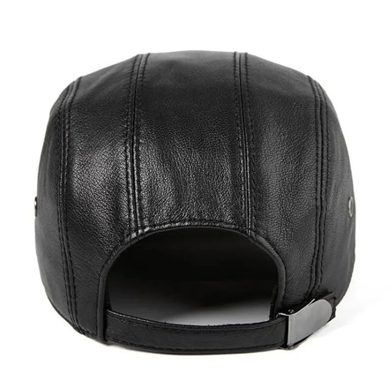 XdanqinX Snapback Кепка из овечьей кожи Мужская Натуральная кожаные бейсболки регулируемый размер кости фирменные шапочки для пожилых людей