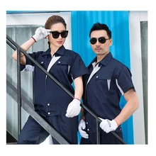 Размера плюс для мужчин и женщин, летняя Спецодежда с коротким рукавом костюм технического обслуживания авто ремонт рабочая одежда труда страхование инженерных услуг