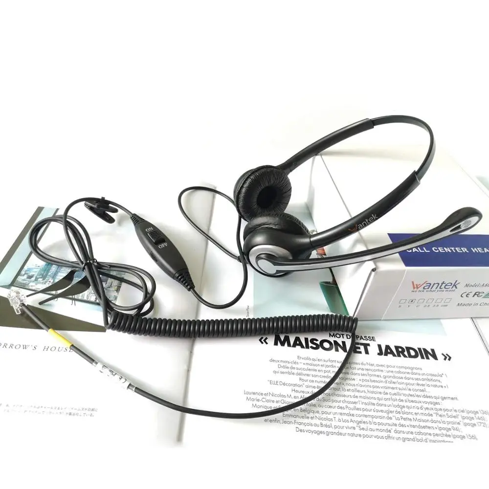 Wantek-auriculares RJ9 para teléfono de oficina, cascos con micrófono de  cancelación de ruido para Yealink T21P T42G T46G T48G Grandstream Panasonic  - REDVOZTELECOM.COM