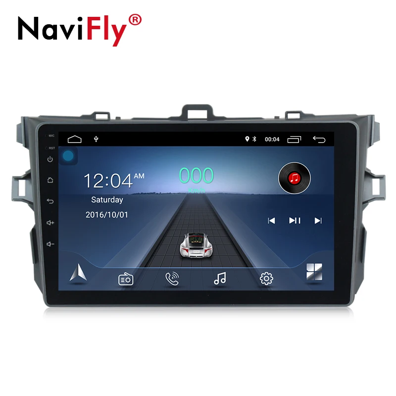 Perfect NaviFly Android 8.1 car multimedia player for Toyota corolla 2007 to 2010 gps navigation stereo 1024*600 HD FM Autoradio BT AM 0