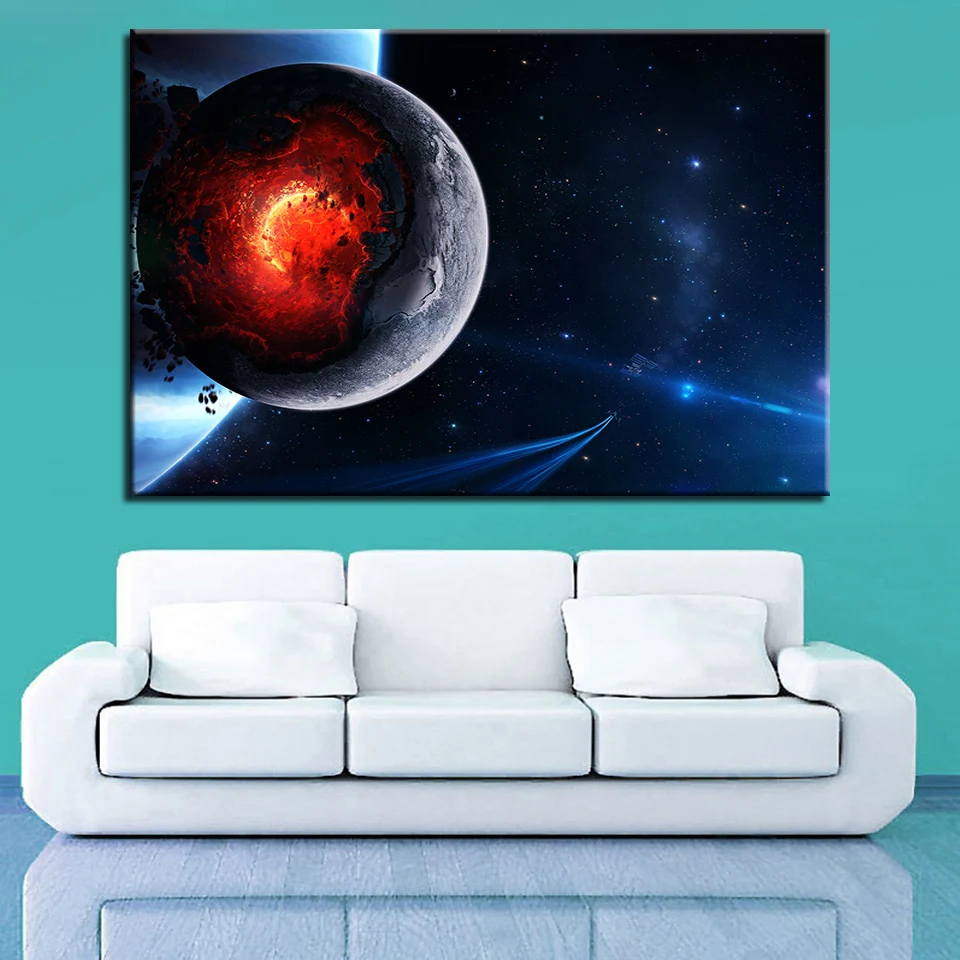 

Modular Pictures HD Prints Canvas Painting Planet 1 Pieces Space Home Decor Minimalism Wall Art Scenery Framework Artwork Poster