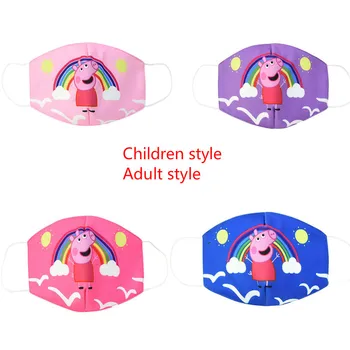 

2020 New Cartoon Peppa Pig Dust Washable Masks Breath Anti-Dust Pollution Face Mouth Mask Breathable For Children Kid Adult