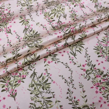 

High End Natural Silk Fabric With Floral Print Soft Smooth Satin Dress Fabrics