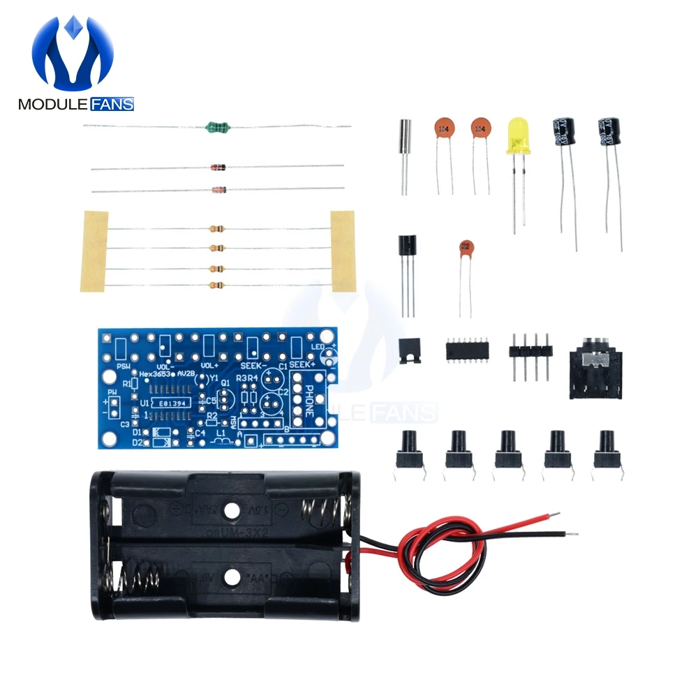 10 комплектов DIY комплект беспроводной стерео FM радио приемник модуль PCB