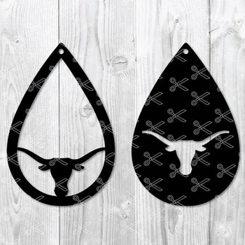 

3inch Bull head earrings pendant cutter cutter scrapbook is compatible with most paper art machines