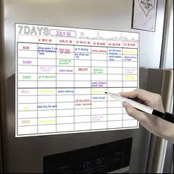 A3 магнитная доска сухая стирания календаря Набор 16X12 дюймов доска Еженедельный планировщик для холодильника, кухни, дома