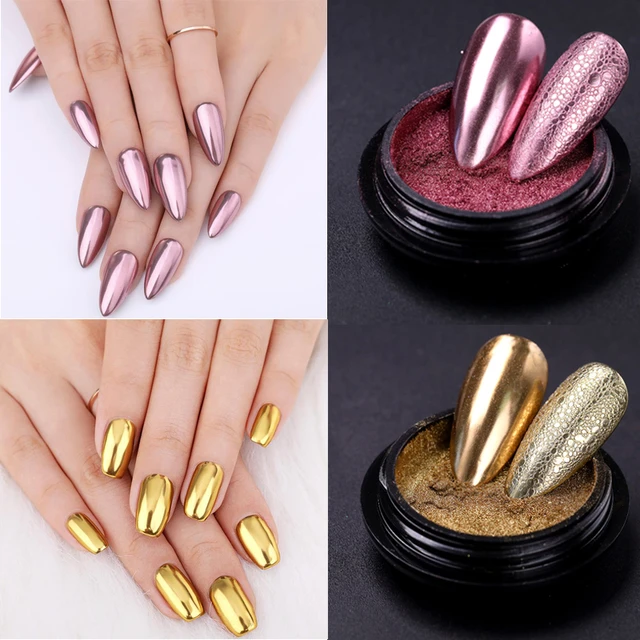 6pcs Rose Gold Nail Glitter Holographic Dip Powder Set Nail Art Polishing  Chrome Pigments Mirror Nail Polish Dust Gl1539-new - Nail Glitter -  AliExpress