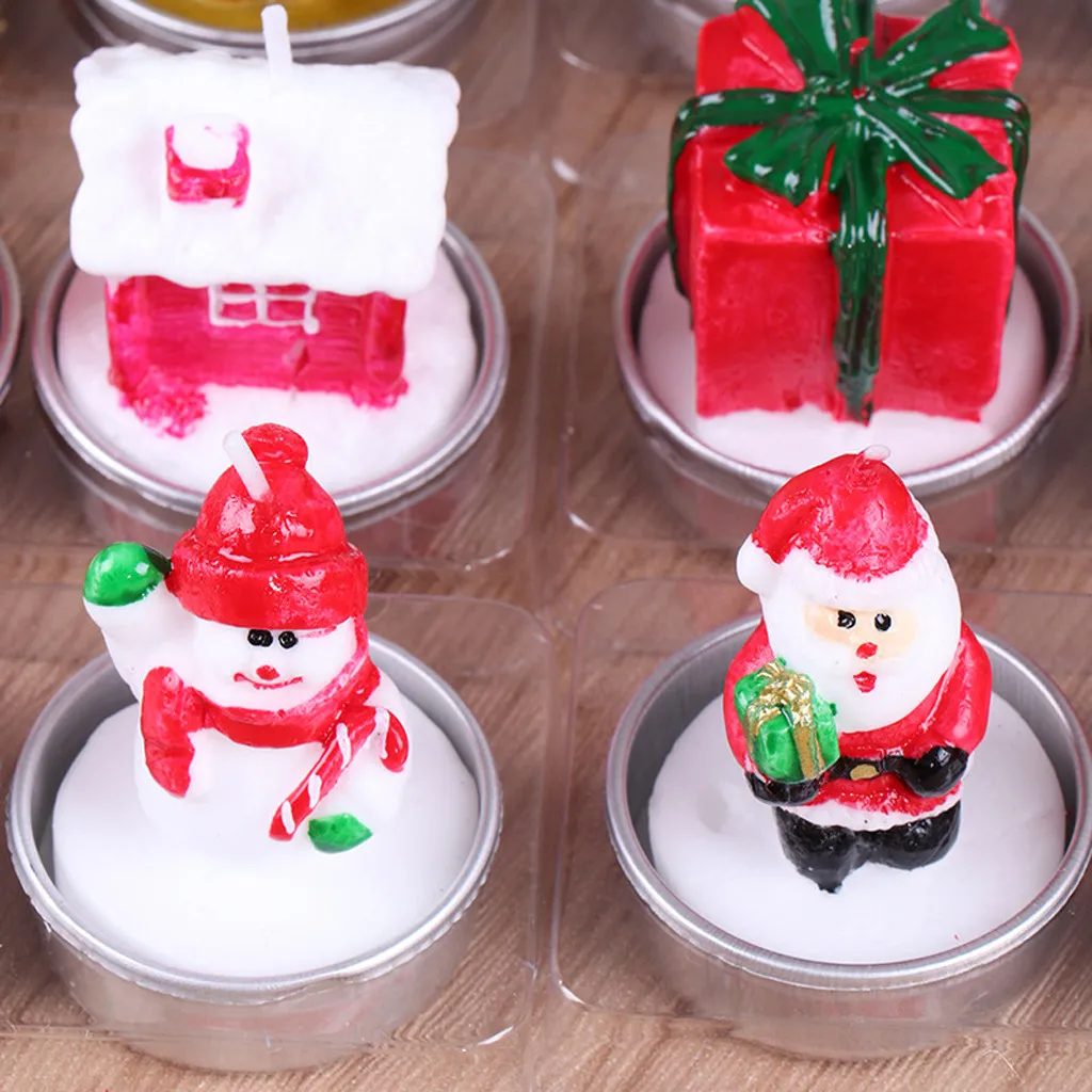 3 шт. Новые Рождественские Ароматические свечи украшения Санта Рождественская елка и снеговик конусные свечи для вечерние праздничные украшения#15