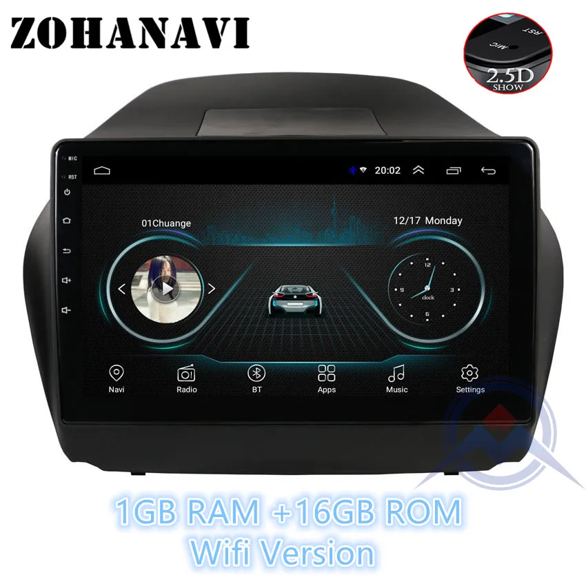 ZOHANAVI 10,2 дюймов Android 9,0 автомобильный dvd-плеер для hyundai Tucson IX35 2011- автомобильный Радио Аудио с картами - Цвет: 1G 16G