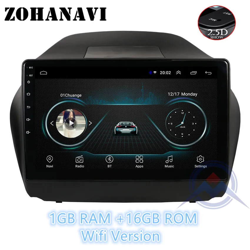 1G 16G ZOHANAVI 10,2 дюймов Android 9,0 автомобильный dvd-плеер для hyundai Tucson IX35 2011- автомобильный Радио Аудио с картами - Цвет: 1G 16G