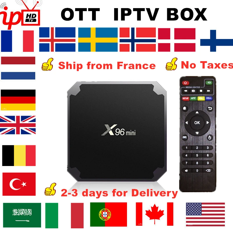 Французский IP ТВ X96 Мини ТВ приставка на базе Android Box+ IP tv Франция скандинавский швейный арабский Бельгия Netherland Великобритания Турция Италия Португалия smart tv box