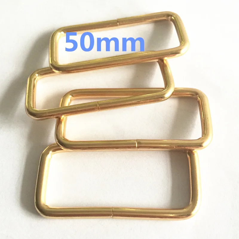 50pcs-50mm-2-inch-Metal-Rectangle-Ring-Buckles-gold-Plated-Loops ...