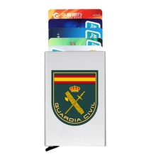 

España Guardia Civil Theme Anti-theft ID Credit Card Holder Thin Aluminium Metal Wallets Women Men Pocket Case Bank Card Box
