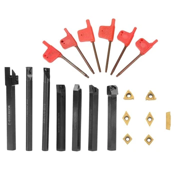 

7Pcs 10mm Shank Lathe Turning Tool Holder Boring Bar Lathe Tools Lathe Cutter Metal Turning Rod Industrial