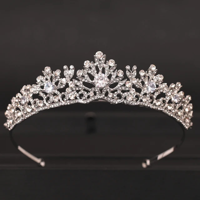 Wedding Crown Hair Jewelry Bridal  Hair Accessories Women Baroque Crown Rhinestones Crystal Tiaras Bride QueenParty Crowns Gift Silver